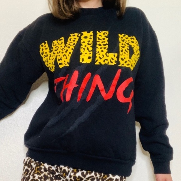 Vintage Tops - Vintage Graphic Crewneck Sweatshirt "Wild Thing"